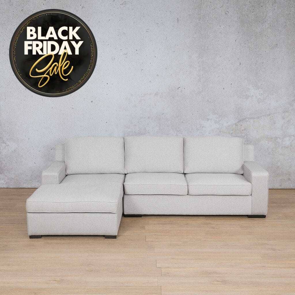 Rome Fabric Sofa Chaise Sectional - LHF - Available on Special Order Plan Only Fabric Corner Suite Leather Gallery Oyster 