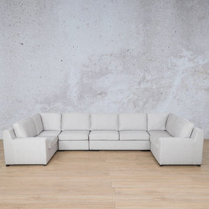 Rome Fabric Modular U-Sofa Sectional - Available on Special Order Plan Only Fabric Corner Suite Leather Gallery Oyster 