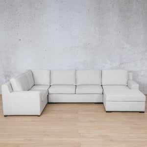 Rome Fabric U-Sofa Chaise Sectional - RHF -Available on Special Order Plan Only Fabric Corner Suite Leather Gallery Oyster 