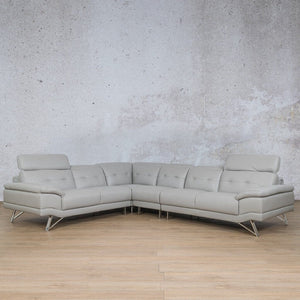 Manila Leather Sectional - Black Friday Sale Leather Sectional Leather Gallery Grey 