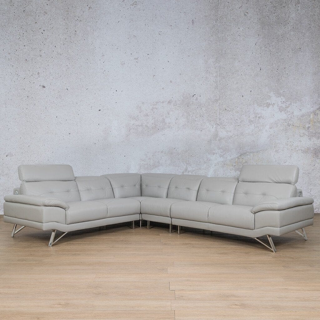 Manila Leather Sectional -Available on Special Order Plan Only Leather Sectional Leather Gallery Grey 