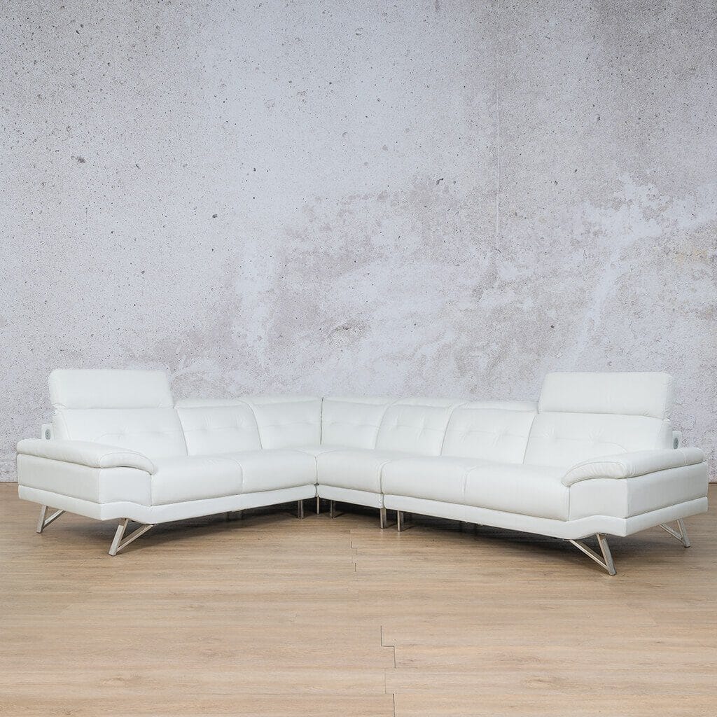 Manila Leather Sectional -Available on Special Order Plan Only Leather Sectional Leather Gallery White 