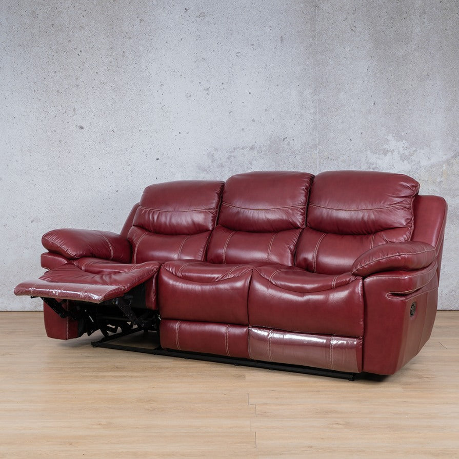 Geneva 3 Seater Leather Recliner Leather Recliner Leather Gallery Wine 