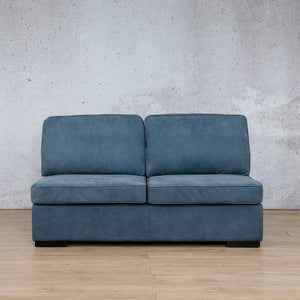 Rome Leather Armless - 2 Seater Leather Sofa Leather Gallery Flux Blue Full Foam 