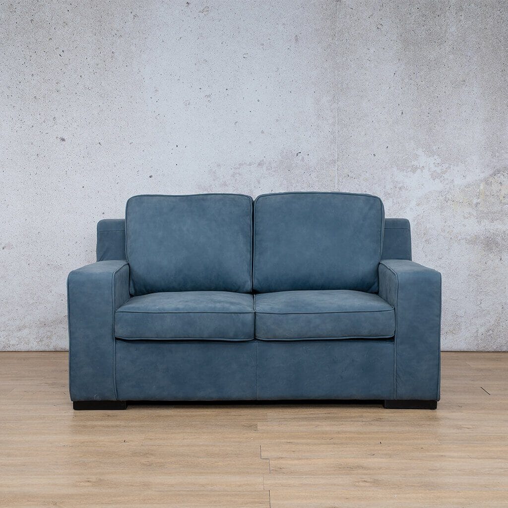 Rome 2 Seater Leather Sofa Leather Sofa Leather Gallery Flux Blue 