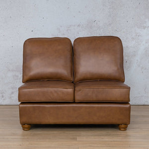 Salisbury Leather Armless 2 Seater Leather Sofa Leather Gallery Czar Pecan-S Full Foam 