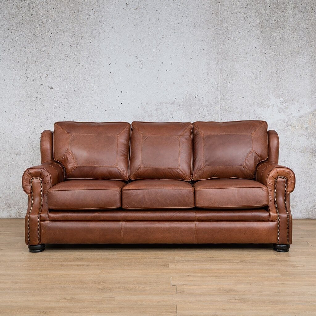 3 cushion leather top sofa