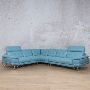 Manila Leather Sectional -Available on Special Order Plan Only Leather Sectional Leather Gallery Light Blue 