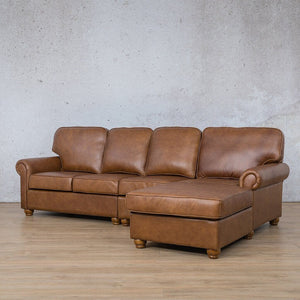 Salisbury Leather Sofa Chaise Modular Sectional - RHF Leather Sectional Leather Gallery 