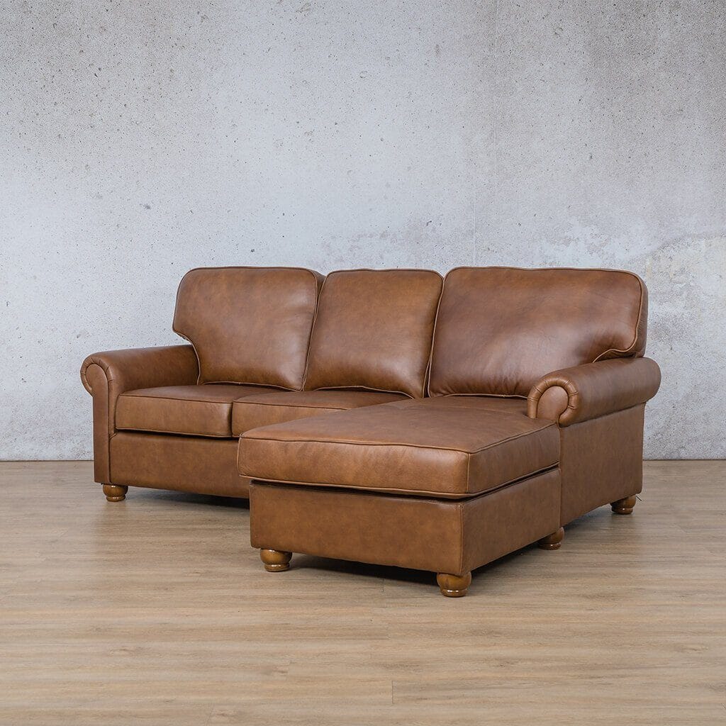 Salisbury Leather Sofa Chaise Sectional - RHF Leather Sectional Leather Gallery 