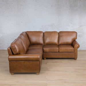 Salisbury Leather L-Sectional - 5 Seater Leather Sectional Leather Gallery Czar Pecan 