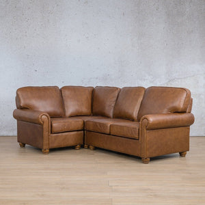 Salisbury Leather L-Sectional 4 Seater - LHF Leather Sectional Leather Gallery Czar Pecan 