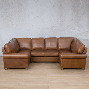 Salisbury Leather U-Sofa Sectional Leather Sectional Leather Gallery Czar Pecan 