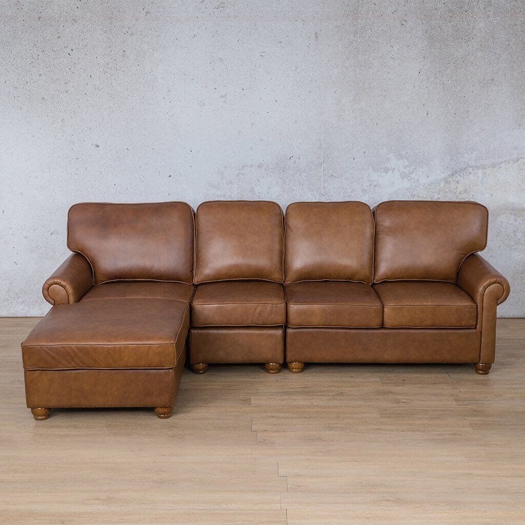 Salisbury Leather Sofa Chaise Modular Sectional - LHF Leather Sectional Leather Gallery 