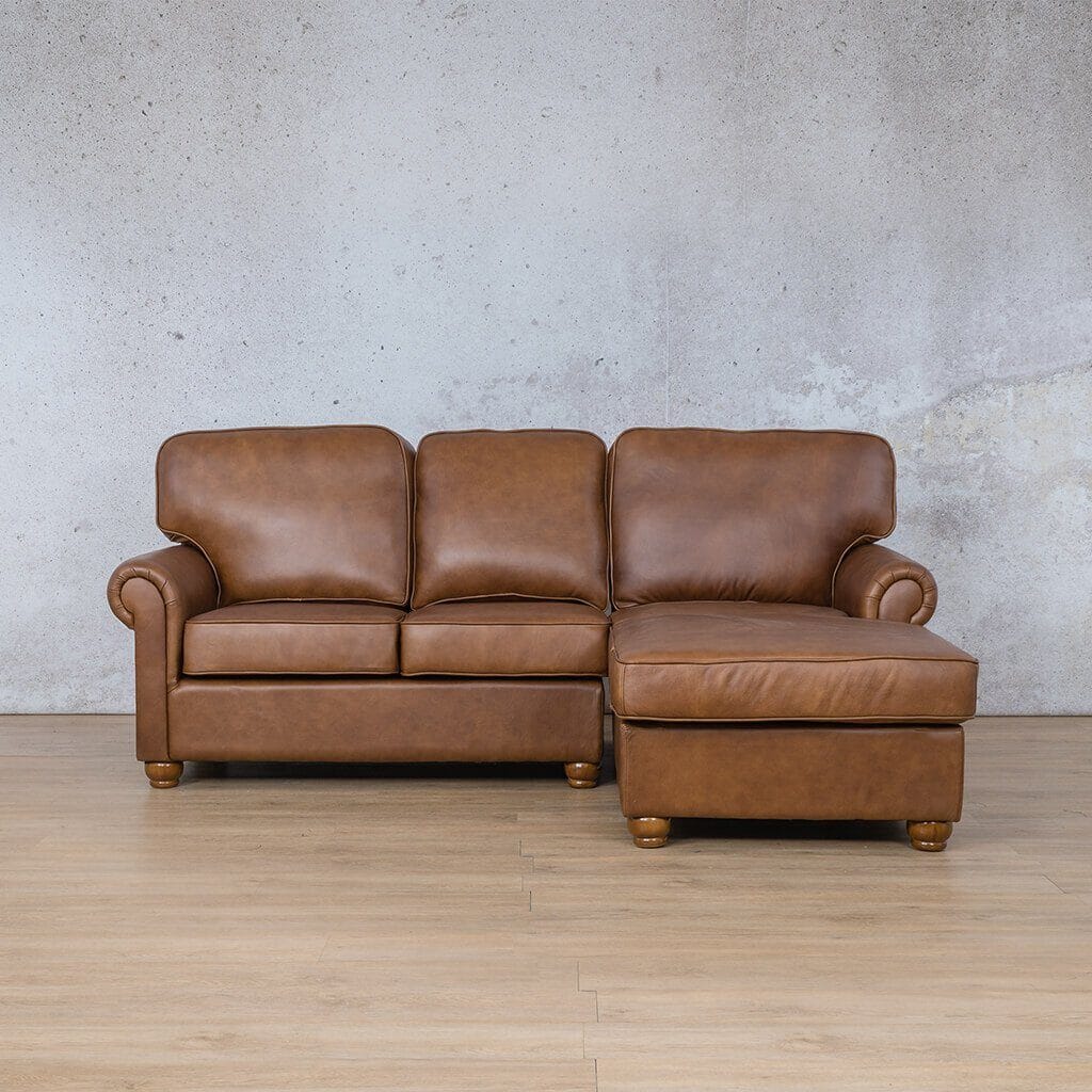 Salisbury Leather Sofa Chaise Sectional - RHF Leather Sectional Leather Gallery 