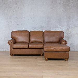 Salisbury Leather Sofa Chaise Sectional - RHF Leather Sectional Leather Gallery Czar Pecan 