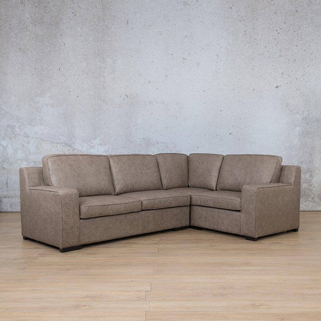 Rome 4 Seater L-Shape Sofa - RHF Leather Sofa Leather Gallery Bedlam Taupe 