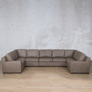 Rome Leather Modular U-Sofa Sectional Leather Sectional Leather Gallery Bedlam Taupe 