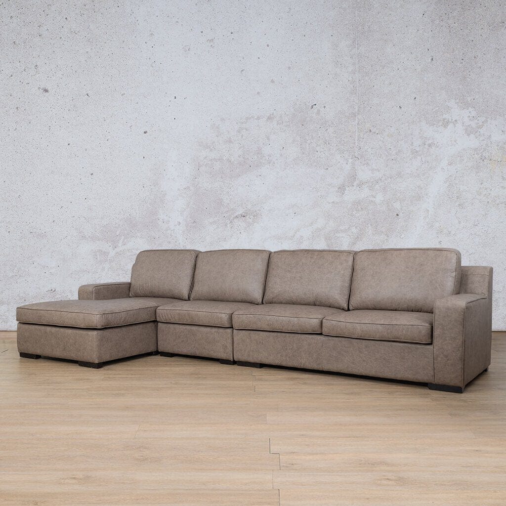 Rome Leather Sofa Chaise Modular Sectional - LHF Leather Sectional Leather Gallery 