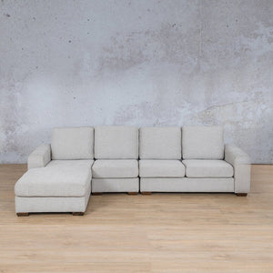 Stanford Fabric Modular Sofa Chaise - LHF Fabric Sectional Leather Gallery Pebble 