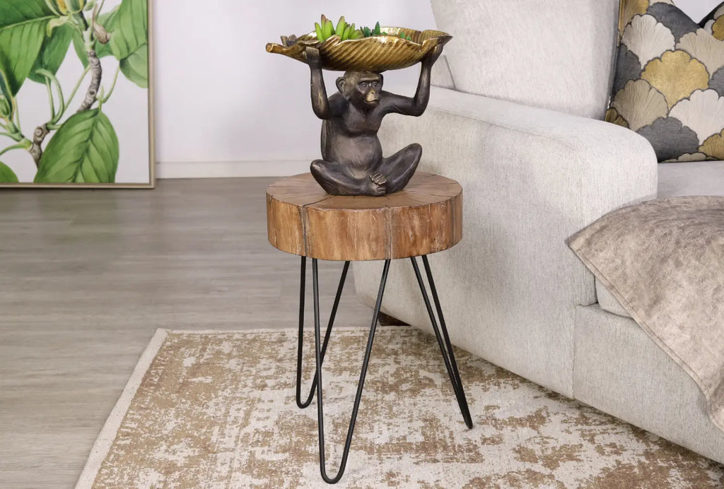 Find the perfect balance of rustic charm and modern design with the Rustic Wooden Look Side Table.