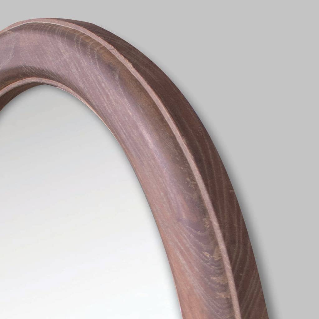 Liam Antique Coffee Oval Wall Mirror Mirror Leather Gallery 