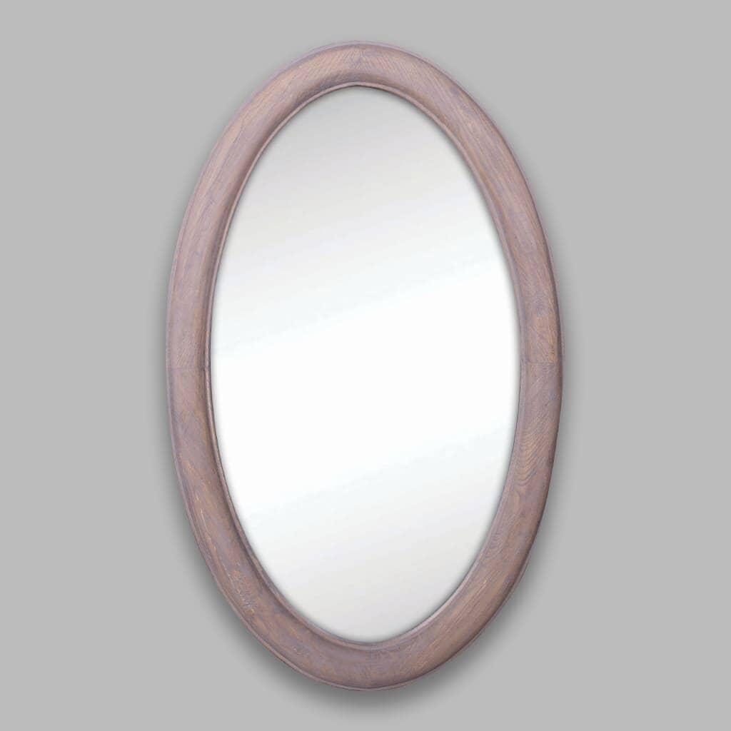 Liam Antique Grey Oval Wall Mirror Mirror Leather Gallery Antique Grey 980 x 600 mm 