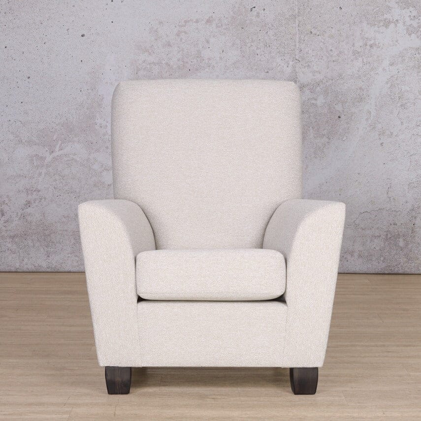 Lily White Occasional Chair - Customisable Fabric Fabric Armchair Leather Gallery Kenya Beige 