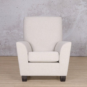 Lily White Occasional Chair - Customisable Fabric Fabric Armchair Leather Gallery Kenya Beige 