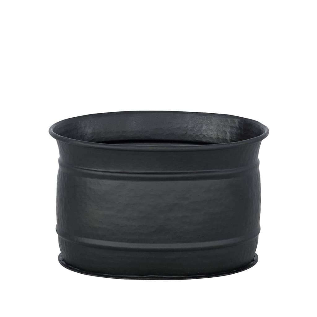 Lombard Hammered Black Bowl/Planter - Medium Decor Leather Gallery 