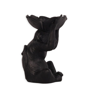 Monkey with Tray Ornament - Black Ornament Leather Gallery 