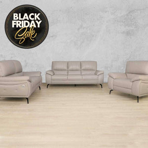 Maddox 3+2+1 Leather Sofa Suite - Grey - Black Friday Leather Sofa Leather Gallery 