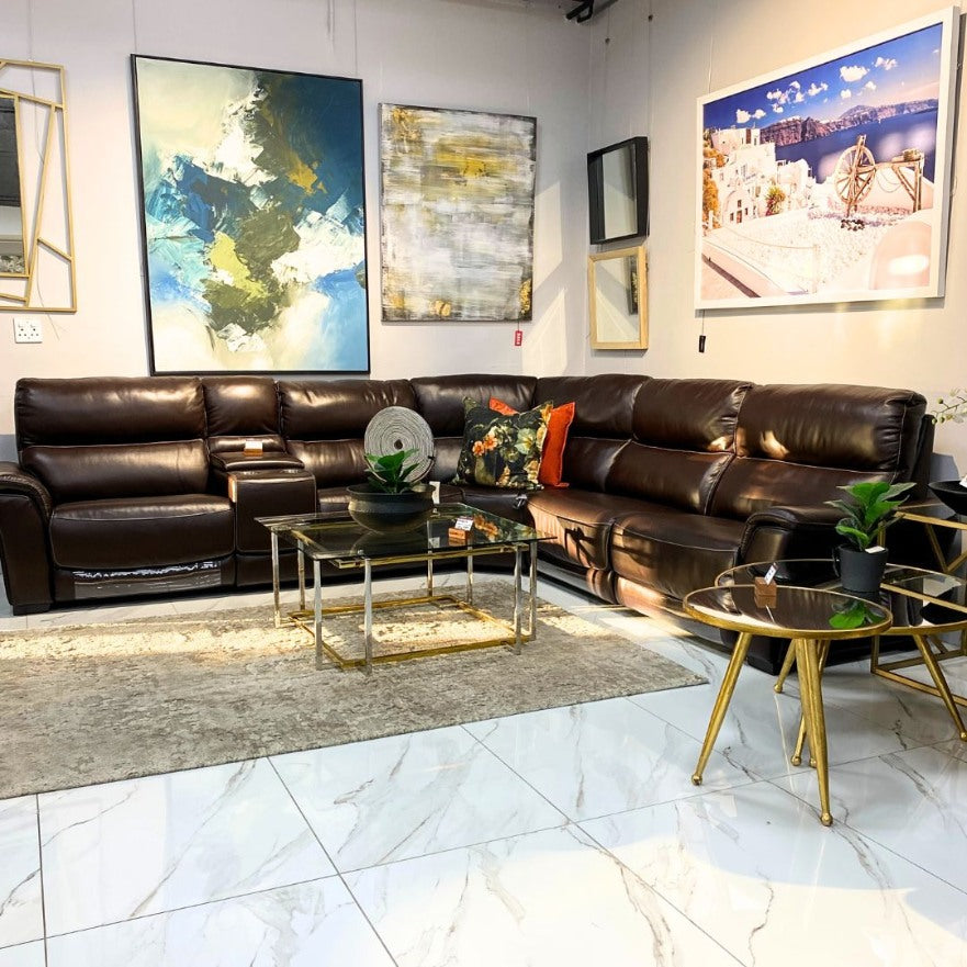 Manhattan Leather Corner Sofa - Warehouse Clearance