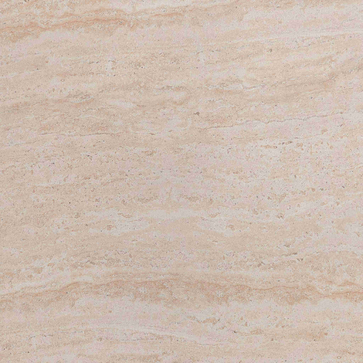 Gallery Everyday Marea Coffee Table in Seashell, featuring a round stone design with a warm beige travertine-look finish.