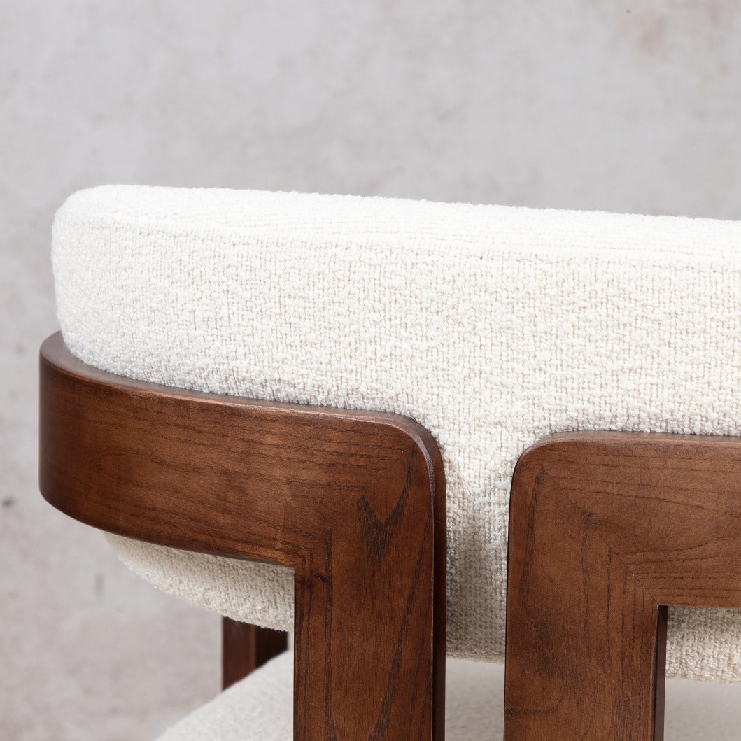 Marlon Dining Chair - Walnut | wooden dining chairs, upholstered dining chairs, fabric dining chairs, dining chairs closeup