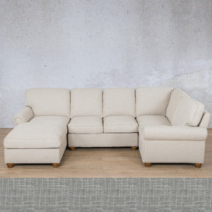 Salisbury Fabric U-Sofa Chaise Sectional - LHF Fabric Corner Suite Leather Gallery 