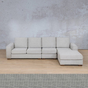 Stanford Fabric Modular Sofa Chaise - RHF Fabric Sectional Leather Gallery 