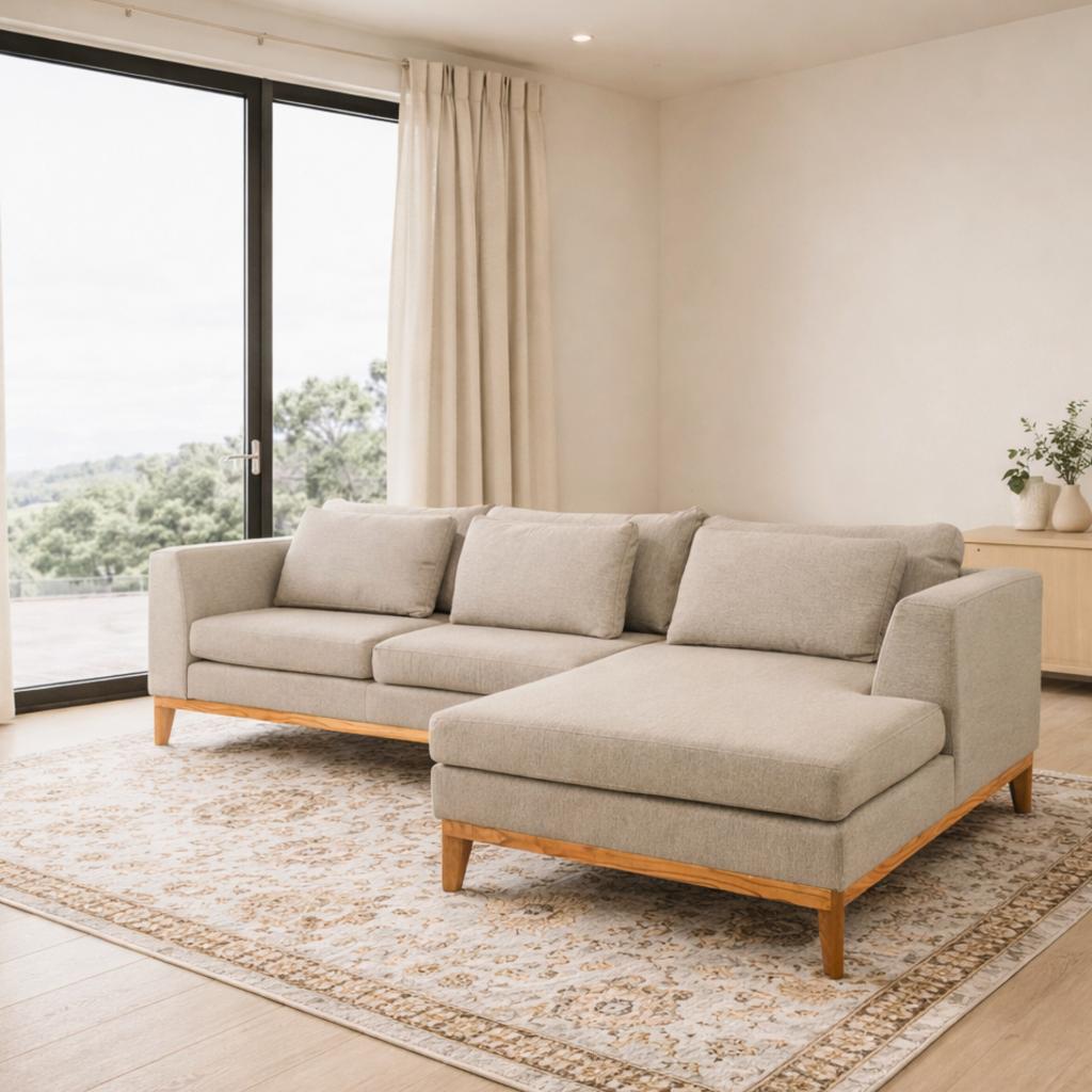 Modena Fabric Chaise RHF| Leather Gallery Modular Sectional Couches Kenya Sand