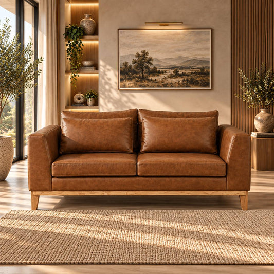 Modena 2-Seater Leather Couch