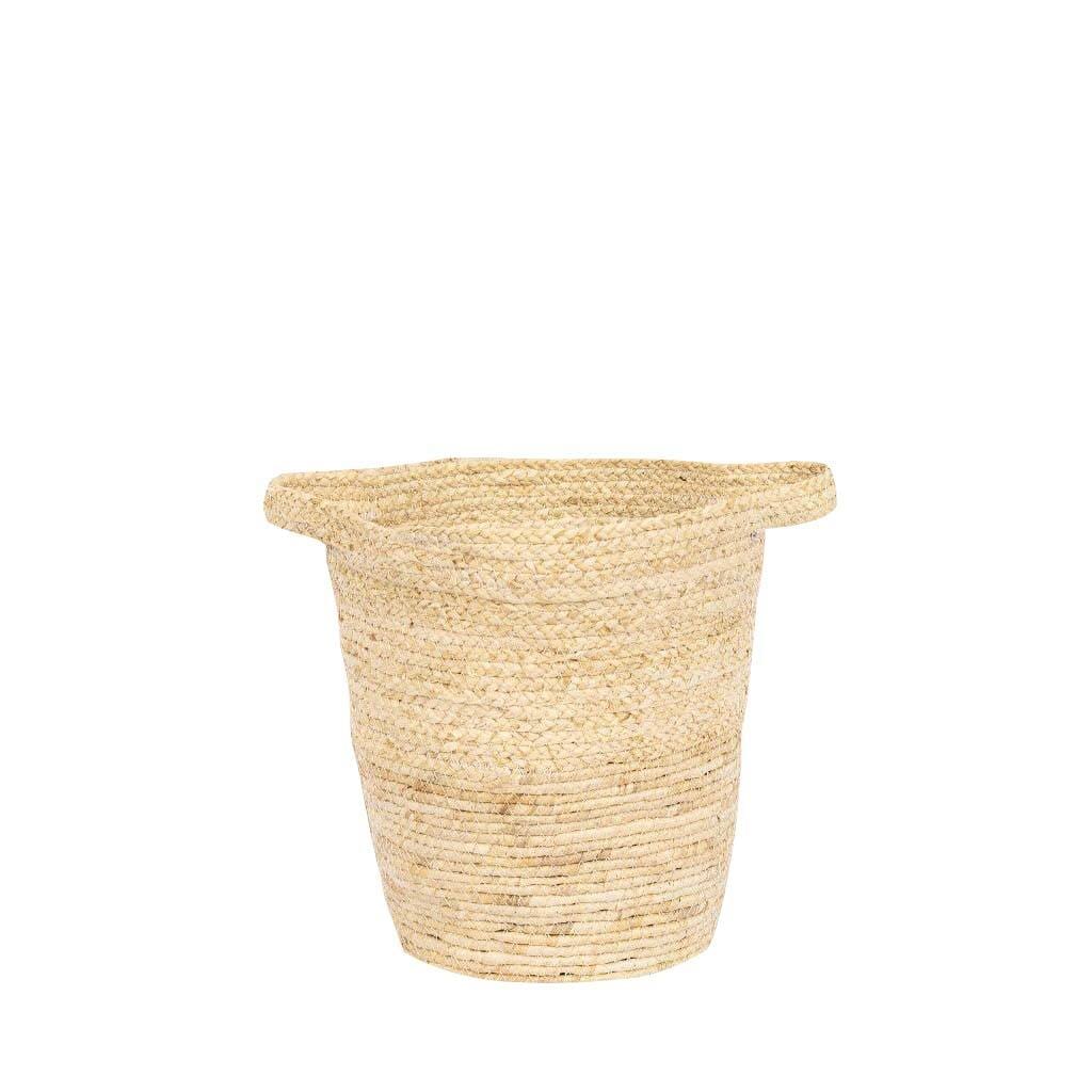 Natural Jute Baskets - Medium Basket Leather Gallery 