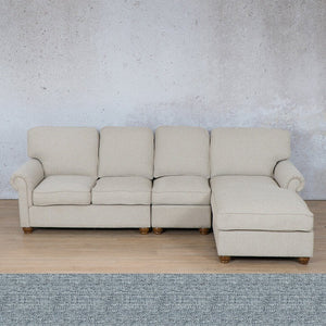 Salisbury Fabric Sofa Chaise Modular Sectional - RHF Fabric Corner Suite Leather Gallery Adriatic Navy 
