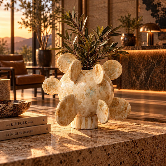 Stattera | Nopalis Ceramic Vase - Alabaster | Decor