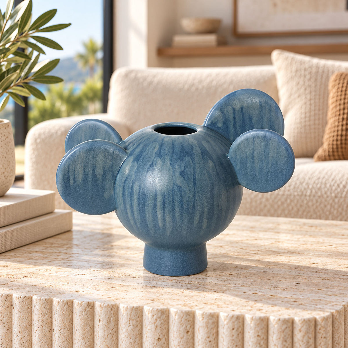 Nopalis Ceramic Vase - Mineral Blue