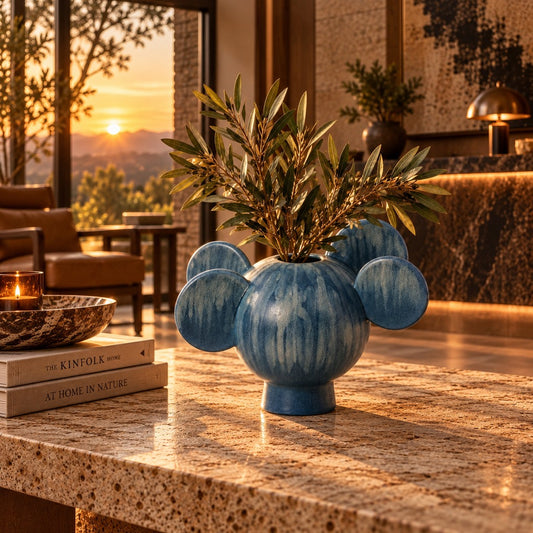 Stattera | Nopalis Ceramic Vase - Mineral Blue | Decor