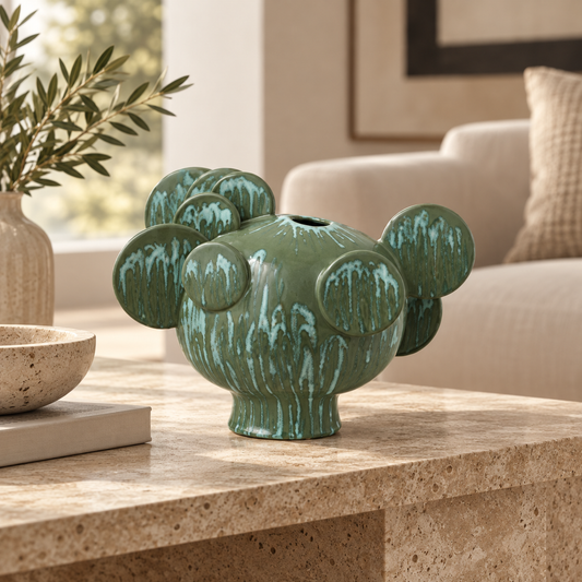 Nopalis Ceramic Vase - Mineral Green