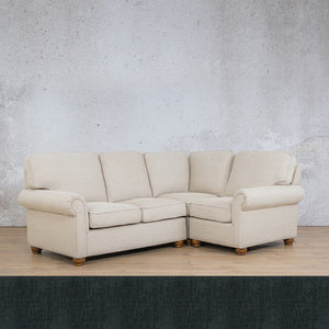 Salisbury Fabric L-Sectional 4 Seater - RHF Fabric Sectional Leather Gallery Onyx Bottle Green 