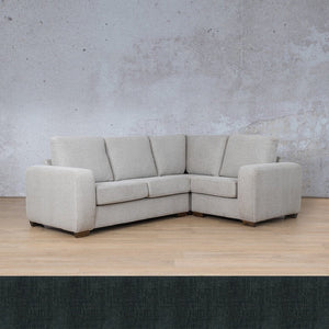 Stanford Fabric L-Sectional 4 Seater - RHF Fabric Sectional Leather Gallery Onyx Bottle Green 