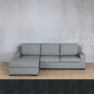 Rome Fabric Sofa Chaise Sectional - LHF Fabric Corner Suite Leather Gallery Onyx Bottle Green 