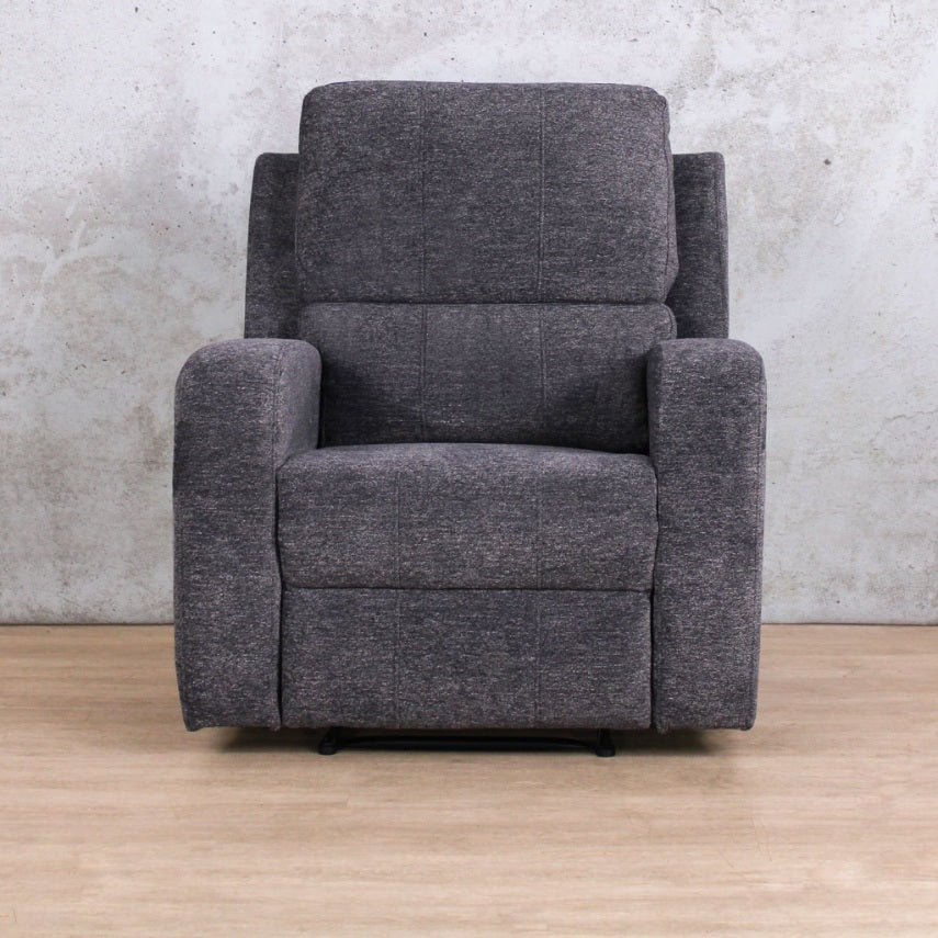 Orlando 1 Seater - Leather Gallery - Fabric Recliner - Mountain Grey 