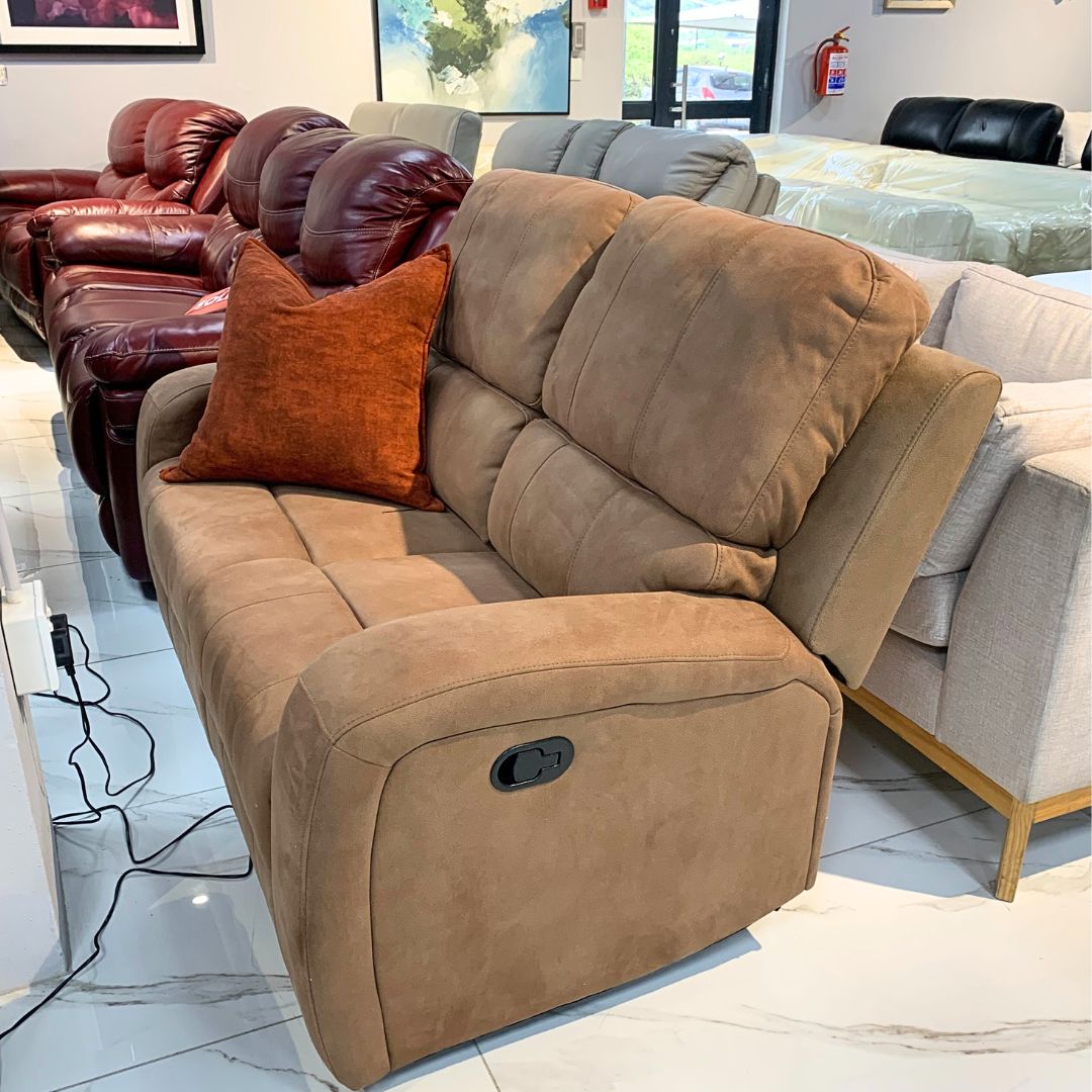 Orlando 2 Seater Fabric Recliner- Warehouse Clearance